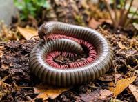 Pink legged millipede